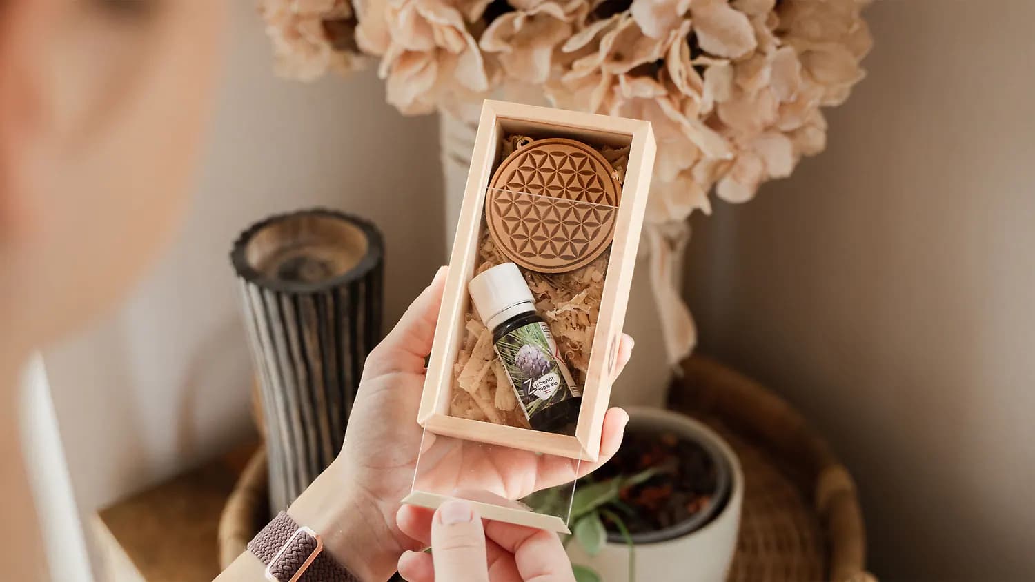 Zirbenöl Geschenkbox #Blume des Lebens